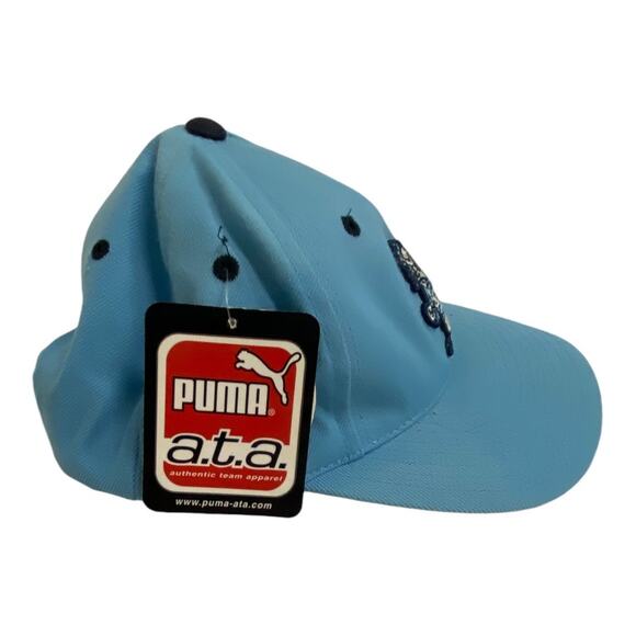 Vintage Puma UNC Tar Heels Snapback Baseball Hat Light Blue Embroidered Mascot - Picture 2 of 5